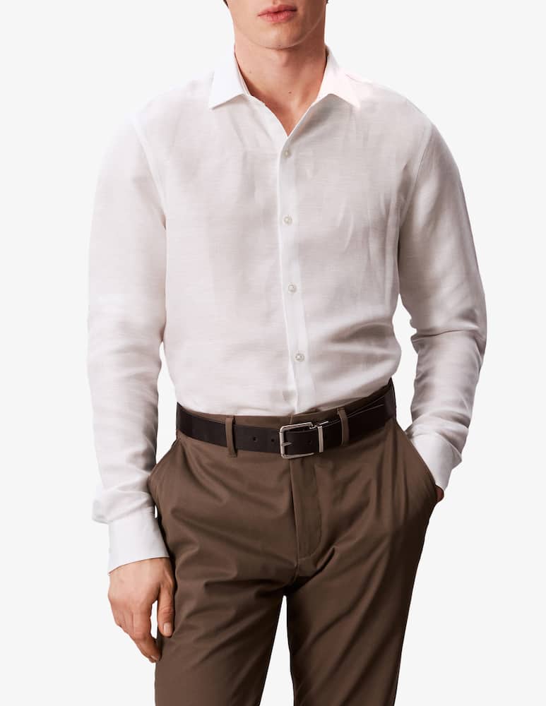 rinascente Calvin Klein Camicia slim lino misto