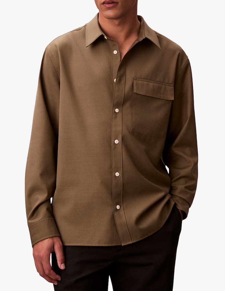 Calvin Klein Overshirt in twill di lana Mix&Match - immagine 1 Calvin Klein Overshirt in twill di lana Mix&Match - immagine 1