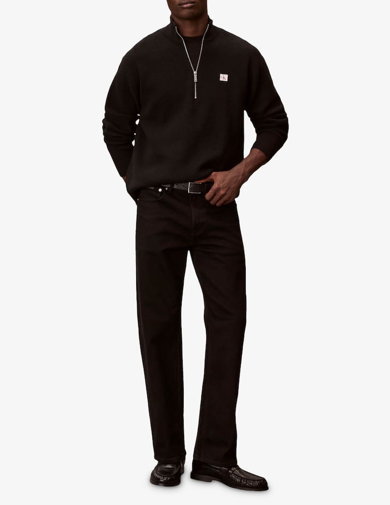 Calvin Klein Jeans Maglia waffle con zip in cotone - immagine 2 Calvin Klein Jeans Maglia waffle con zip in cotone - immagine 2