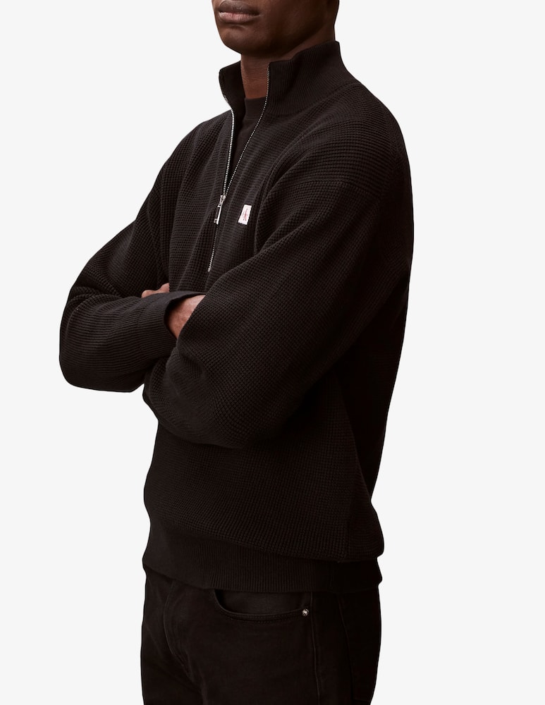 Calvin Klein Jeans Maglia waffle con zip in cotone - immagine 5 Calvin Klein Jeans Maglia waffle con zip in cotone - immagine 5