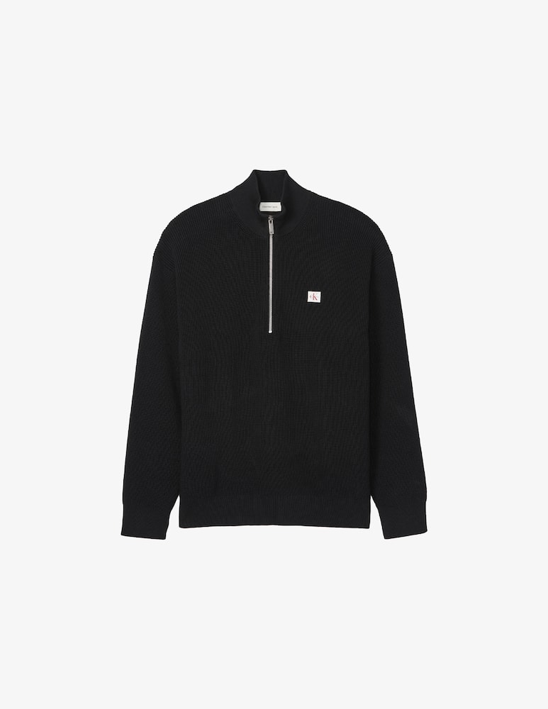 Calvin Klein Jeans Maglia waffle con zip in cotone - immagine 6 Calvin Klein Jeans Maglia waffle con zip in cotone - immagine 6