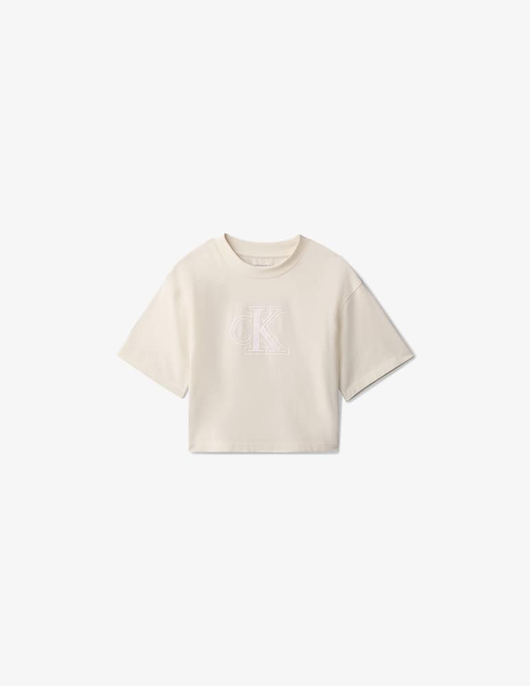 rinascente Calvin Klein Velvet monogram t-shirt