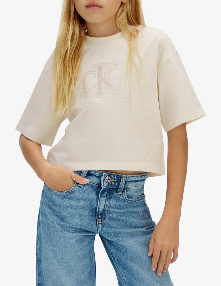 rinascente Calvin Klein Velvet monogram t-shirt