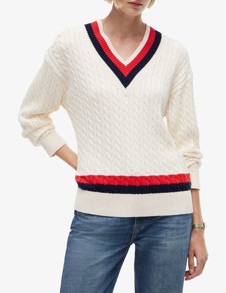 rinascente Tommy Hilfiger Maglione a trecce con collo a V