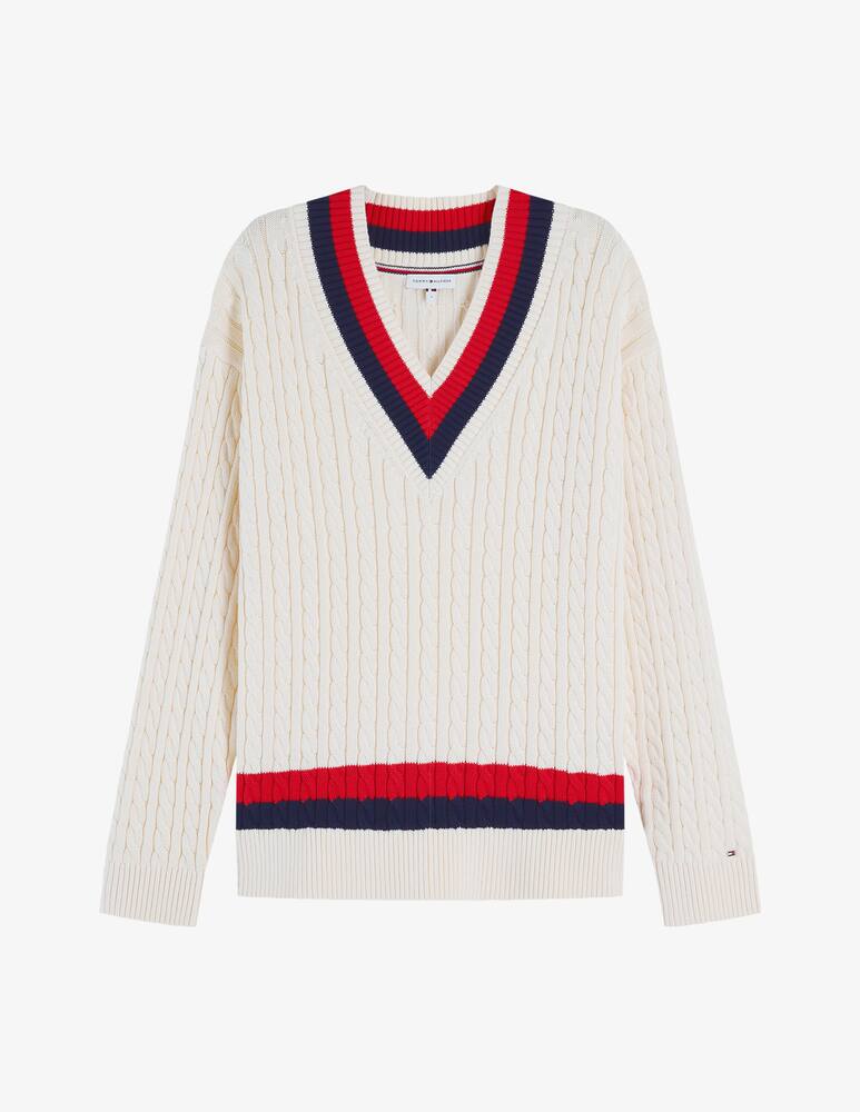 rinascente Tommy Hilfiger Maglione a trecce con collo a V