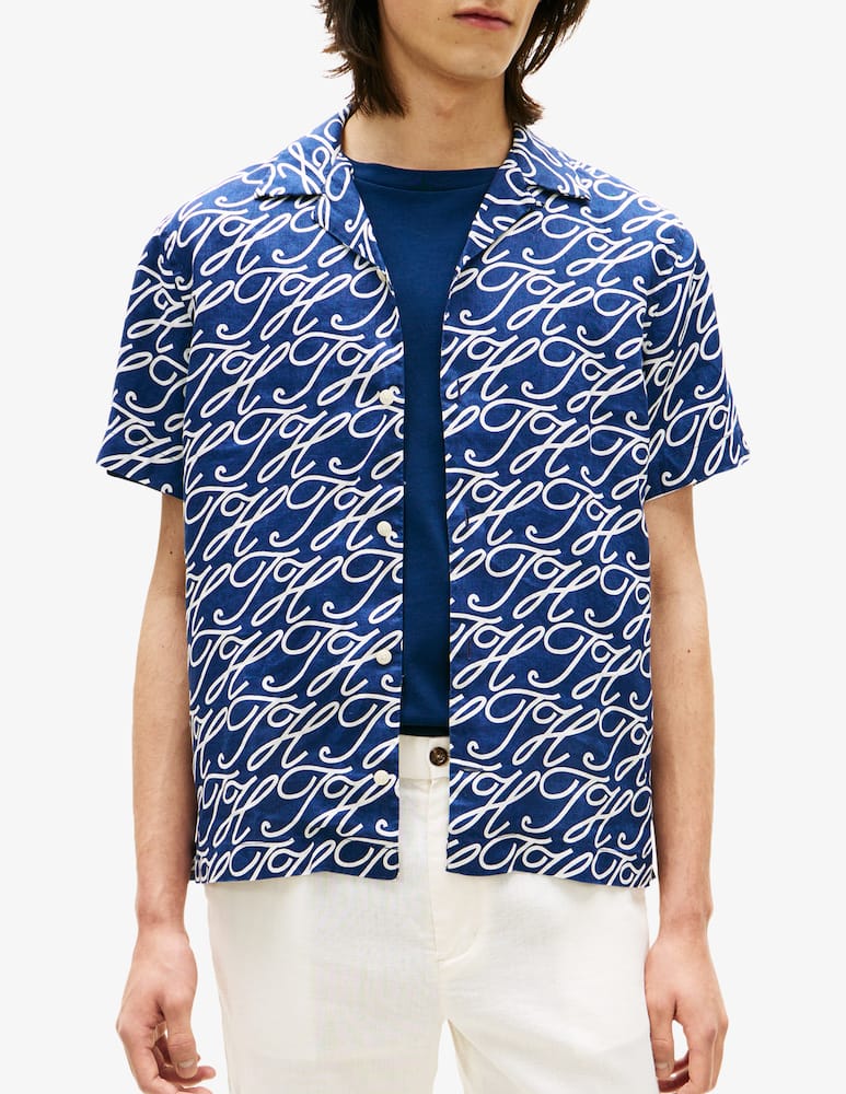 rinascente Tommy Hilfiger Linen camp collar shirt