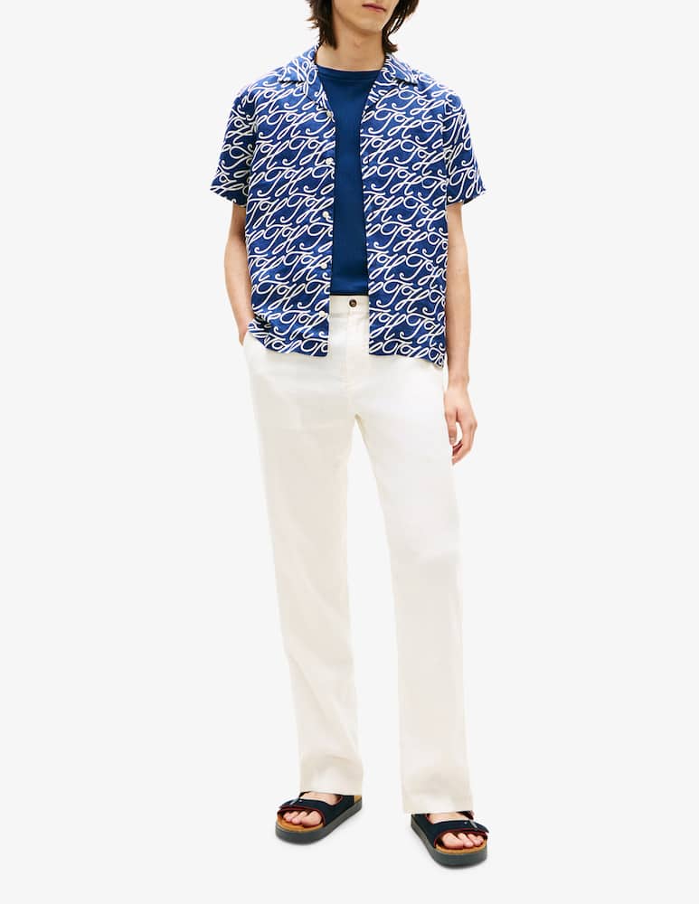 rinascente Tommy Hilfiger Linen camp collar shirt