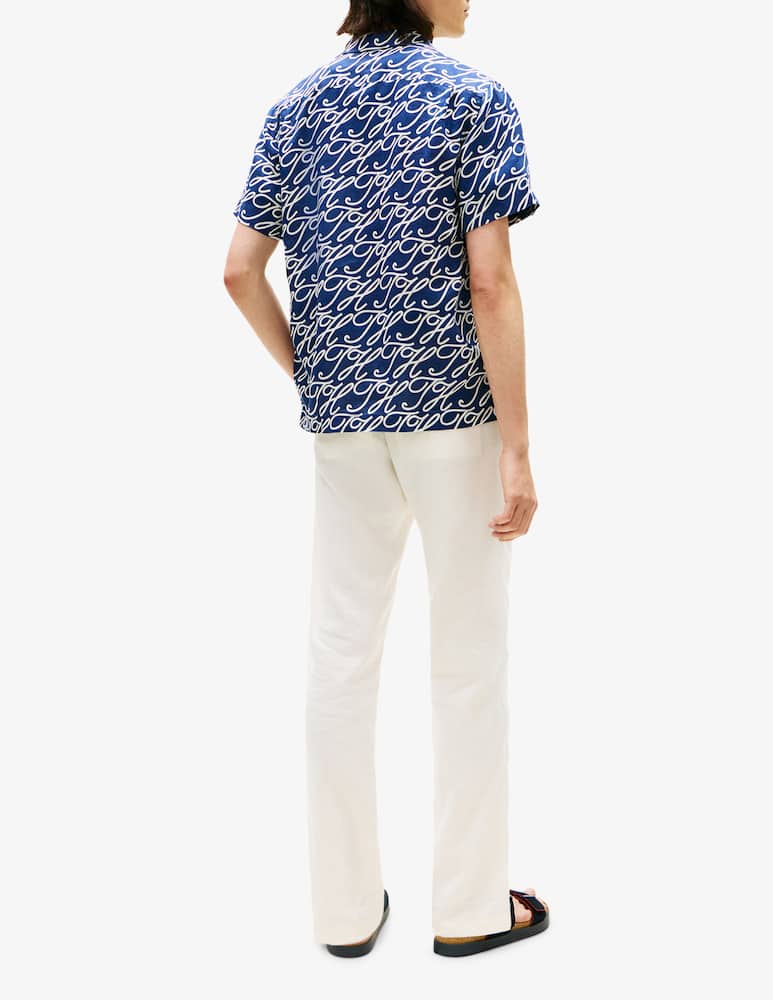 rinascente Tommy Hilfiger Linen camp collar shirt