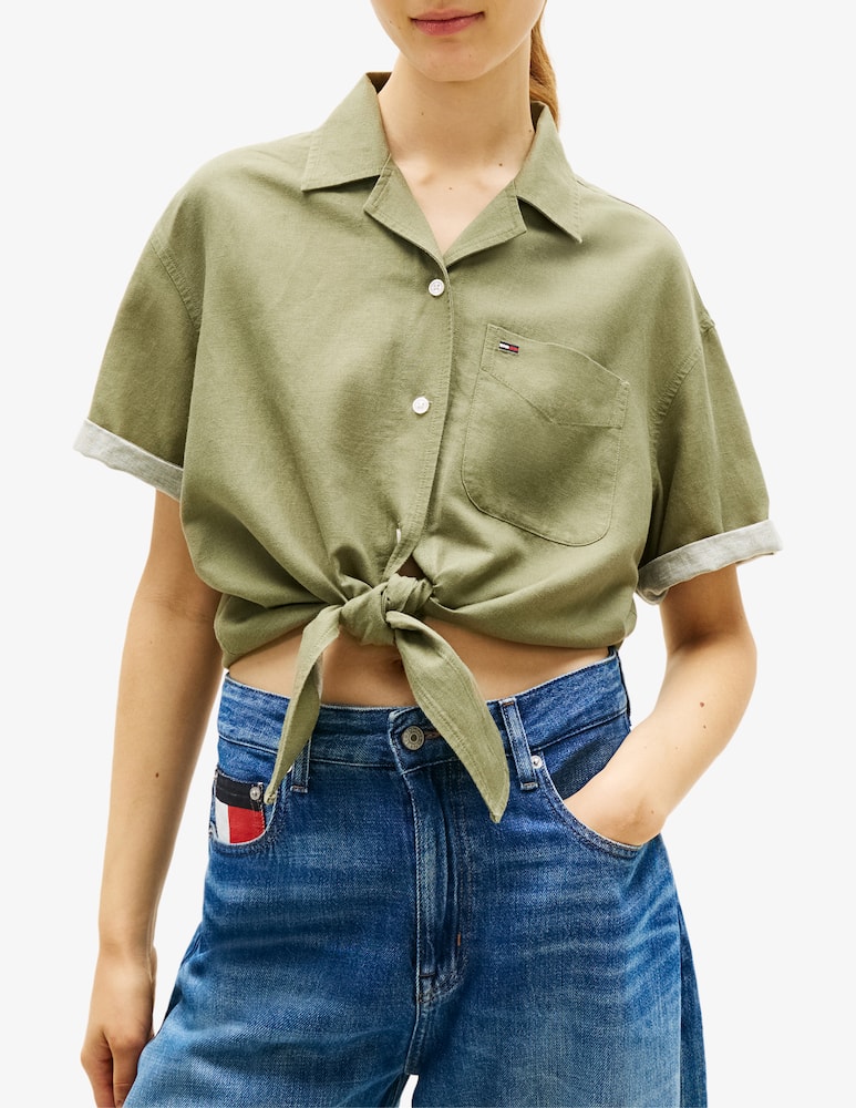 rinascente Tommy Jeans Camicia lino con nodo
