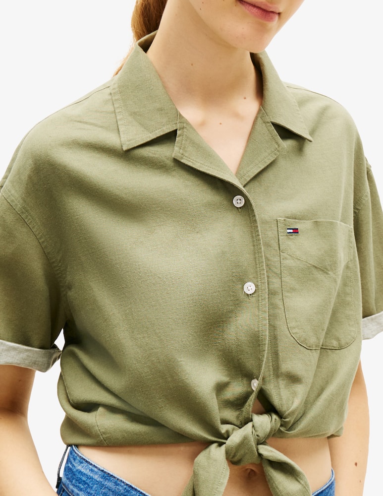 rinascente Tommy Jeans Camicia lino con nodo