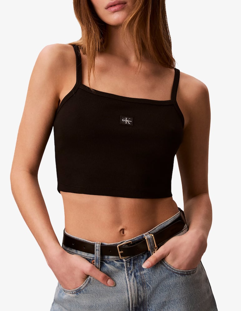 rinascente Calvin Klein Jeans Top cropped a costine
