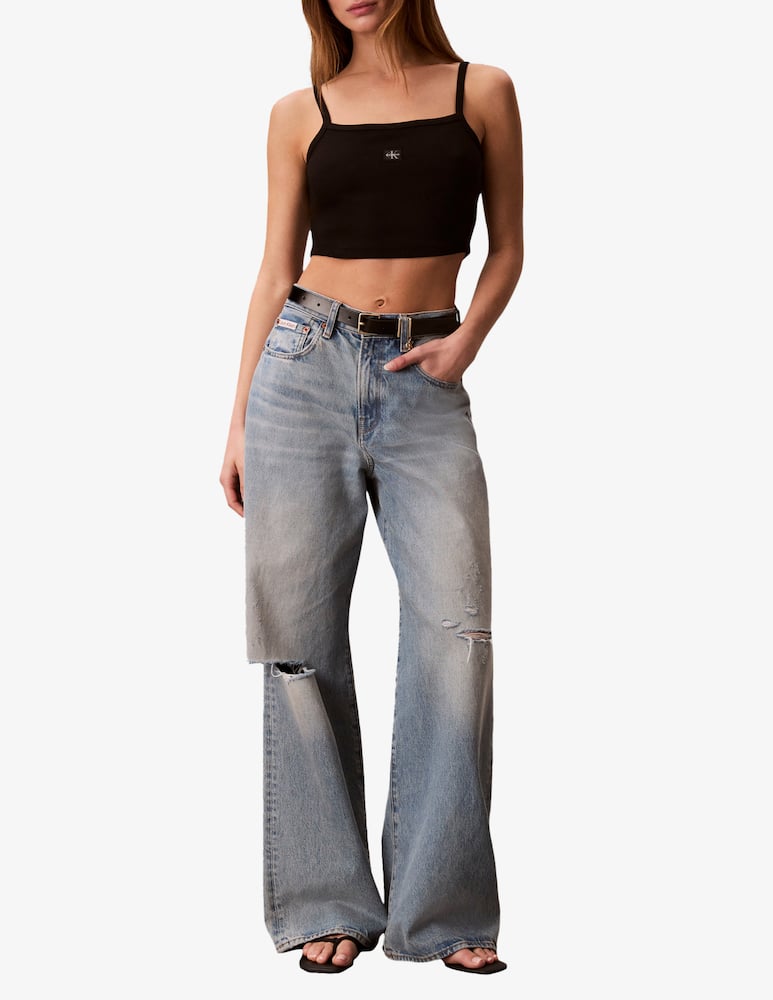 rinascente Calvin Klein Jeans Top cropped a costine
