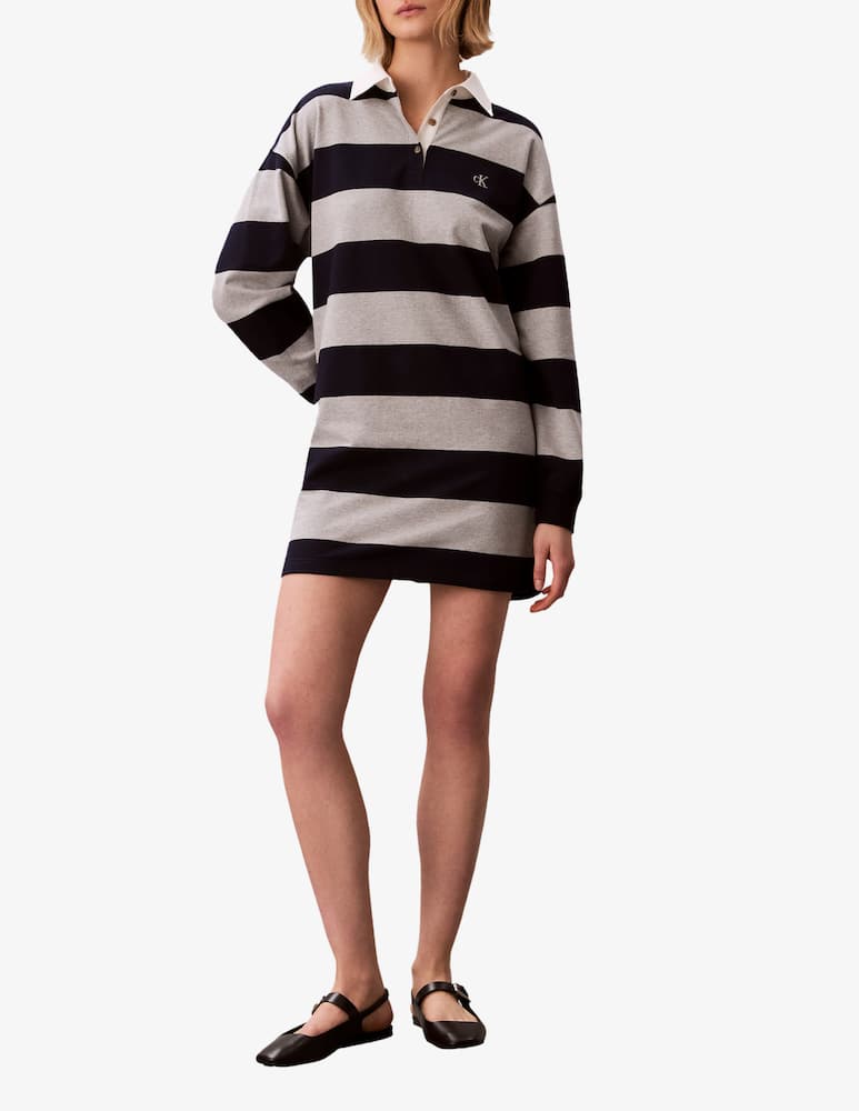 rinascente Calvin Klein Jeans Abito polo mini a righe Varsity 