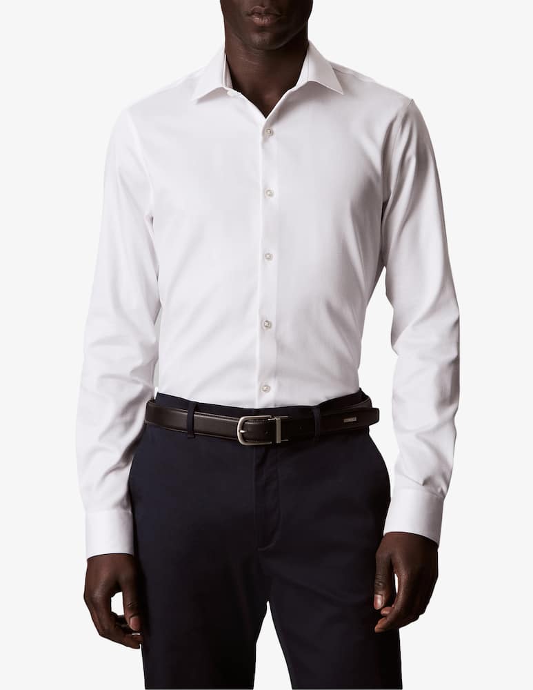 Calvin Klein Camicia slim fit stretch in cotone operato - immagine 1 Calvin Klein Camicia slim fit stretch in cotone operato - immagine 1