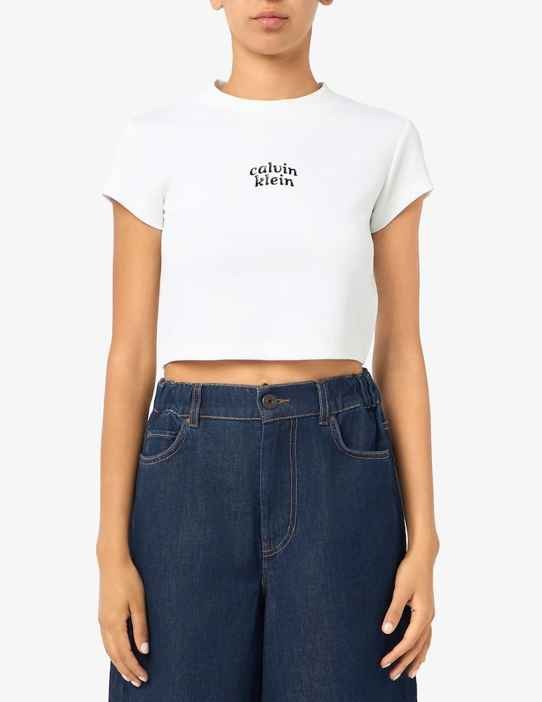 rinascente Calvin Klein Jeans T-shirt crop con logo