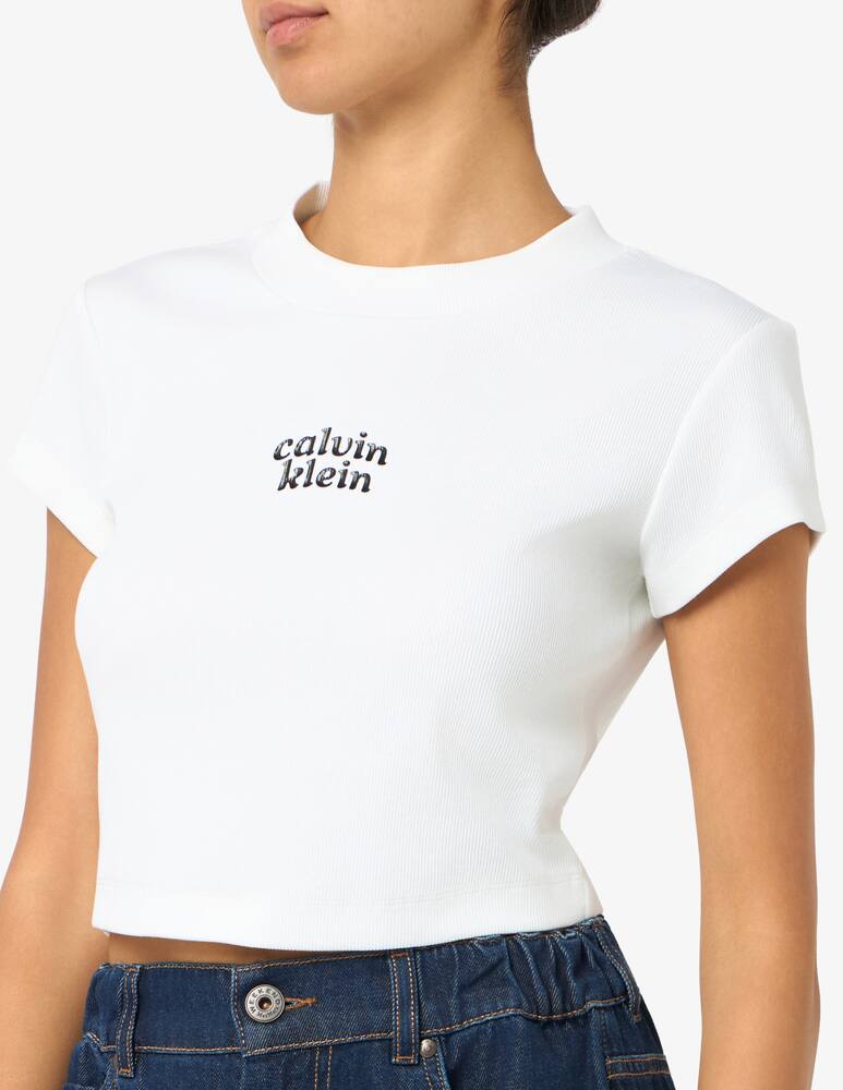 rinascente Calvin Klein Jeans T-shirt crop con logo