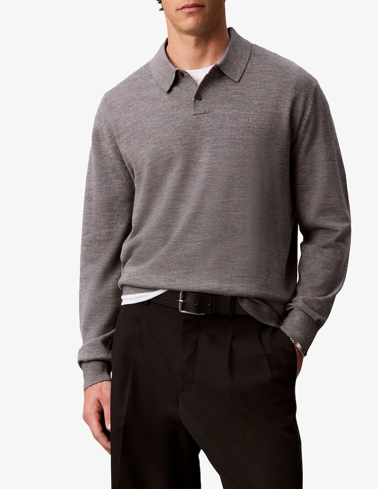 rinascente Calvin Klein Polo a maniche lunghe in lana merino