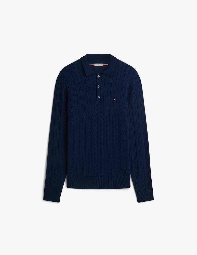 rinascente Tommy Hilfiger Cable knit long sleeve polo
