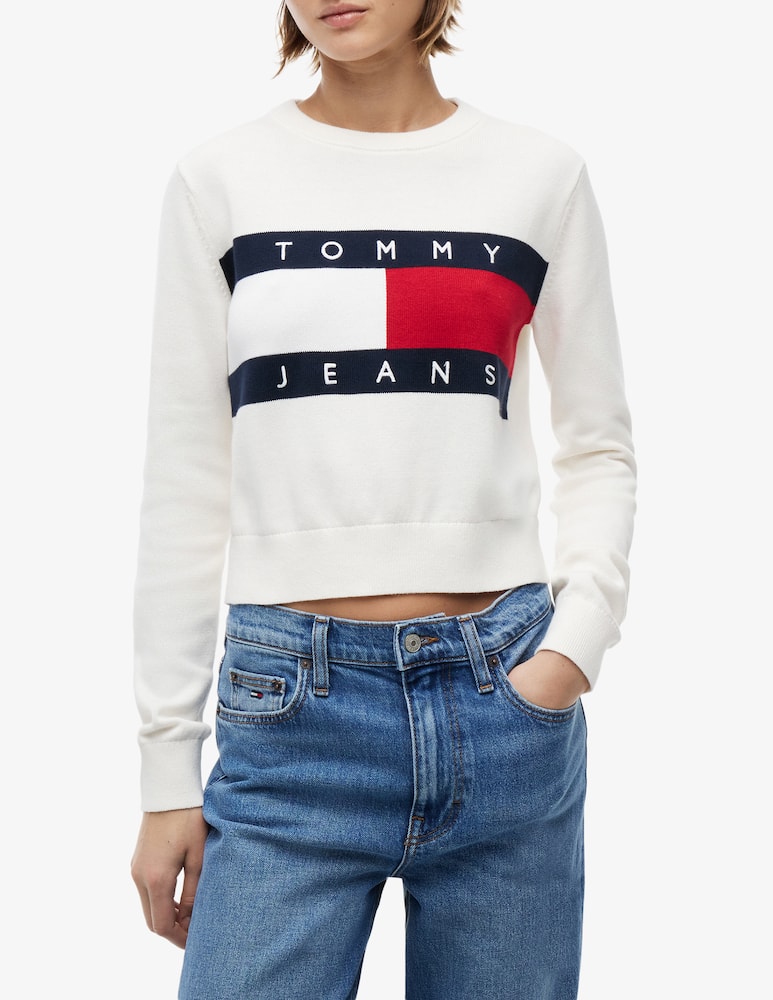 rinascente Tommy Jeans Flag crew neck jumper