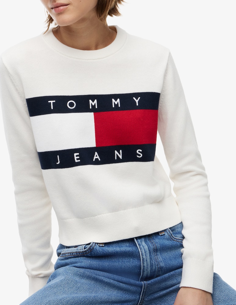 rinascente Tommy Jeans Flag crew neck jumper