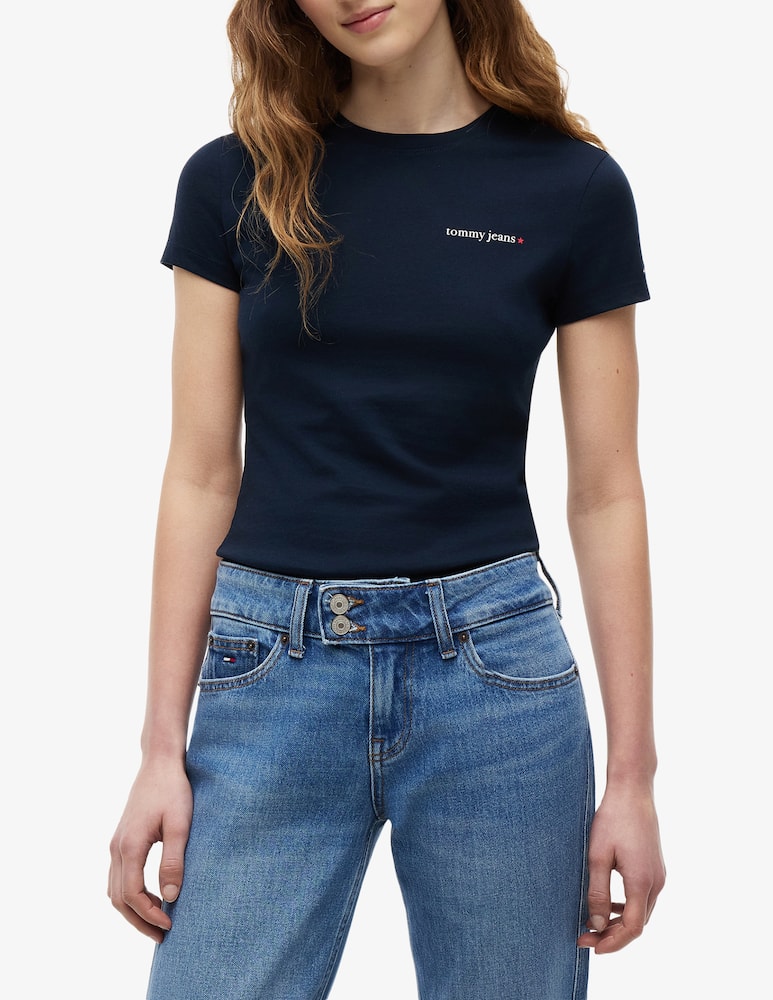 rinascente Tommy Jeans T-shirt slim con logo in cotone