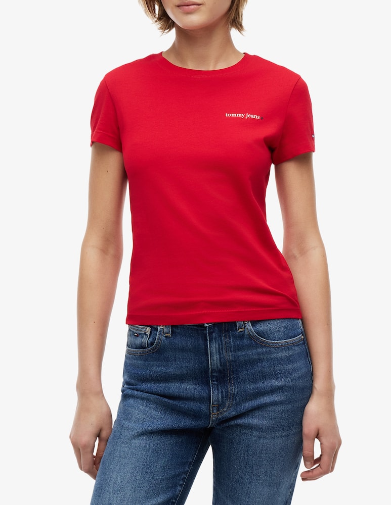 rinascente Tommy Jeans T-shirt slim con logo in cotone