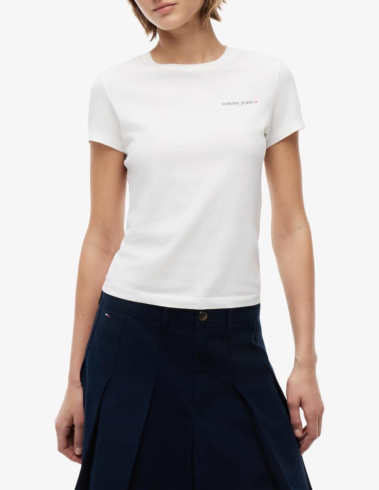 rinascente Tommy Jeans T-shirt slim in cotone con logo