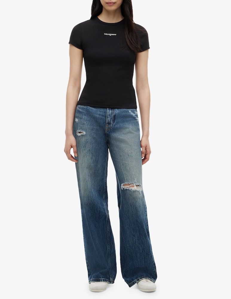 rinascente Tommy Jeans Logo ribbed slim t-shirt