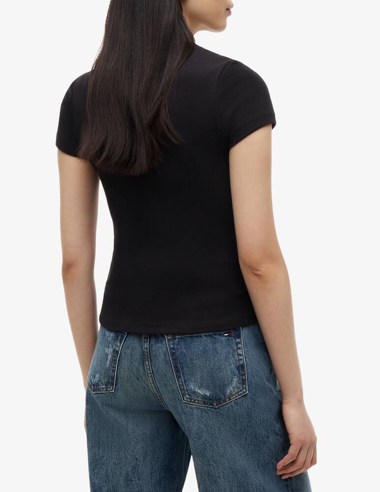 Tommy Jeans T-shirt slim a coste con logo - immagine 3 Tommy Jeans T-shirt slim a coste con logo - immagine 3