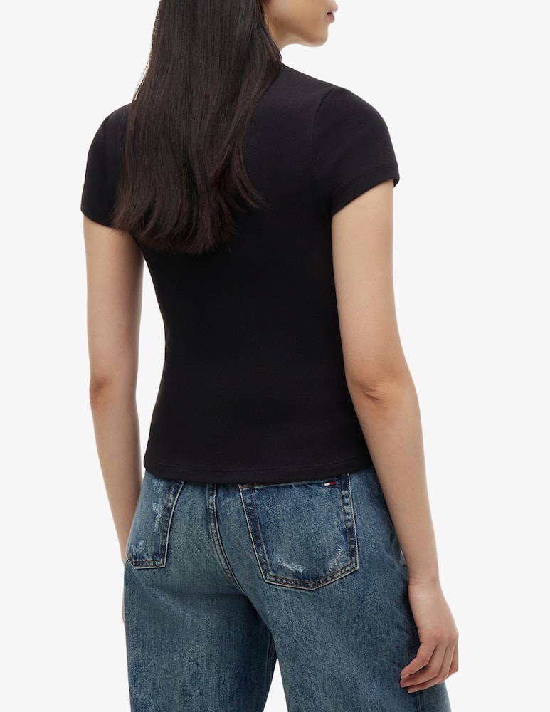 rinascente Tommy Jeans Logo ribbed slim t-shirt