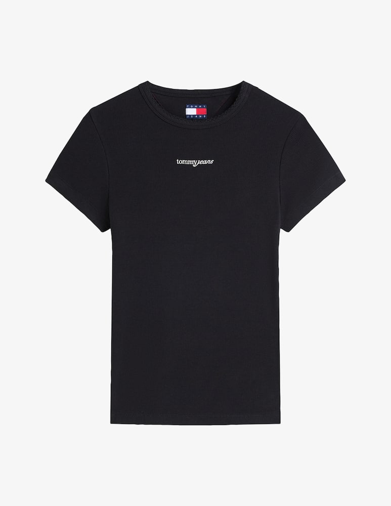 rinascente Tommy Jeans Logo ribbed slim t-shirt