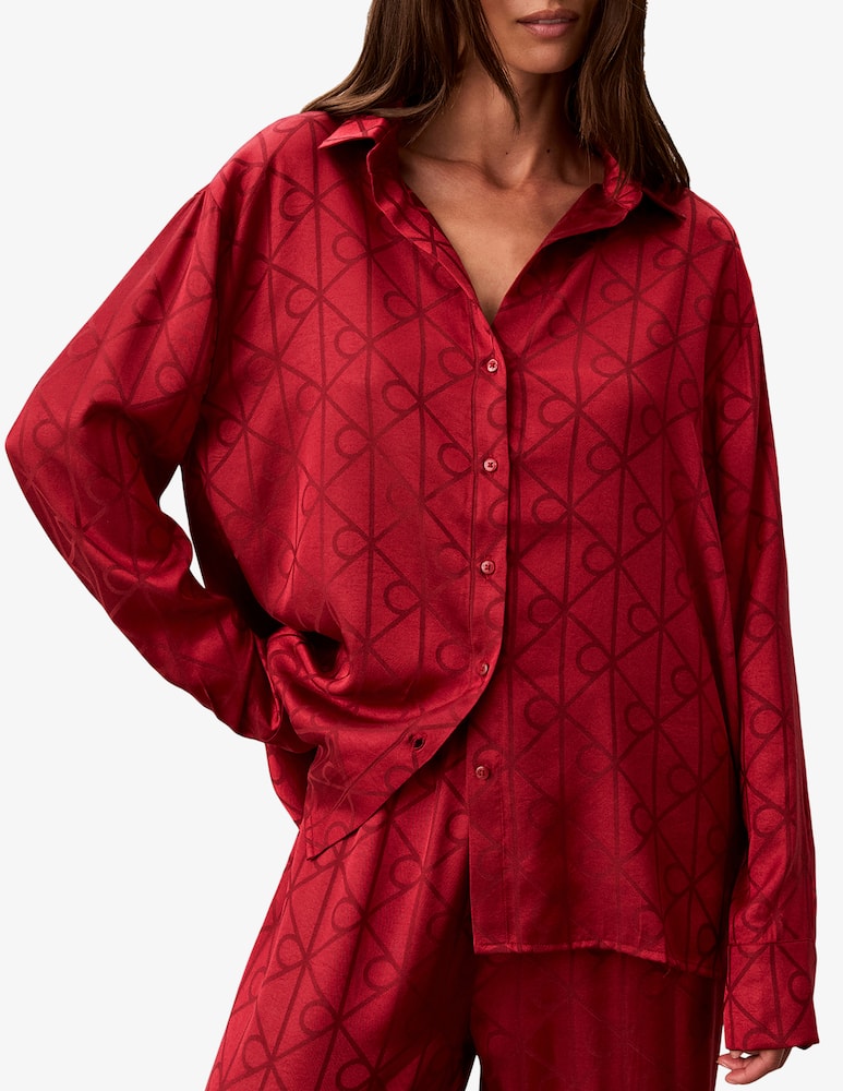 Calvin Klein Set pigiama satinato all-over - immagine 4 Calvin Klein Set pigiama satinato all-over - immagine 4