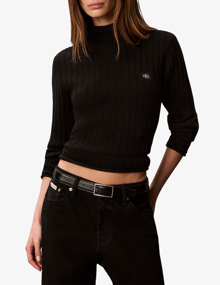 Calvin Klein Jeans Ribbed mock neck sweater - picture 1 Calvin Klein Jeans Ribbed mock neck sweater - picture 1