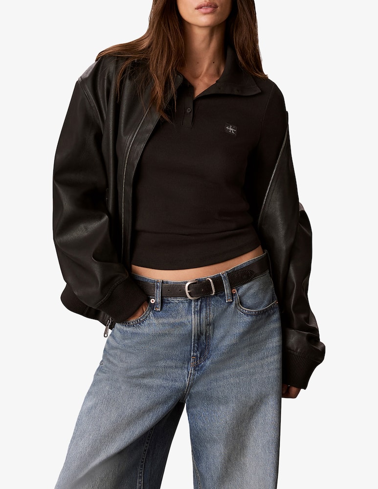 Calvin Klein Jeans Ribbed henley polo jumper - picture 1