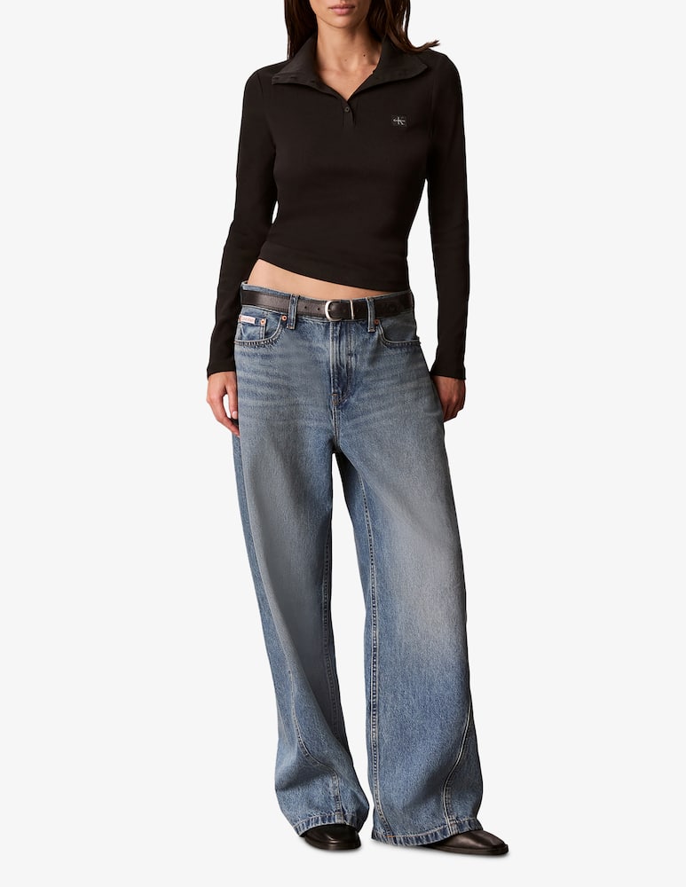 Calvin Klein Jeans Ribbed henley polo jumper - picture 2