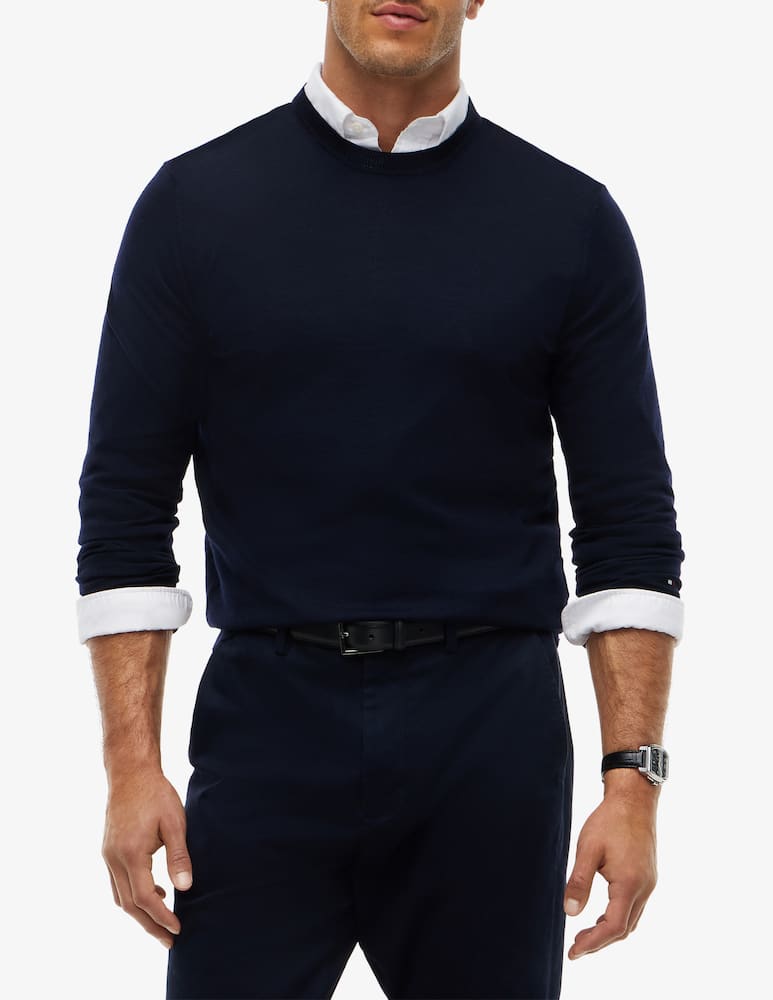 Tommy Hilfiger Merino crewneck sweater - picture 1 Tommy Hilfiger Merino crewneck sweater - picture 1