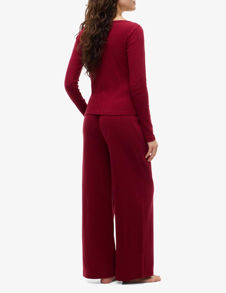 Tommy Hilfiger Set pigiama pointelle con scrunchie - immagine 3 Tommy Hilfiger Set pigiama pointelle con scrunchie - immagine 3