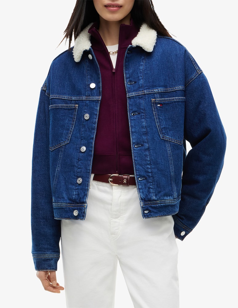 Tommy Jeans Denim trucker jacket with teddy collar - picture 1 Tommy Jeans Denim trucker jacket with teddy collar - picture 1