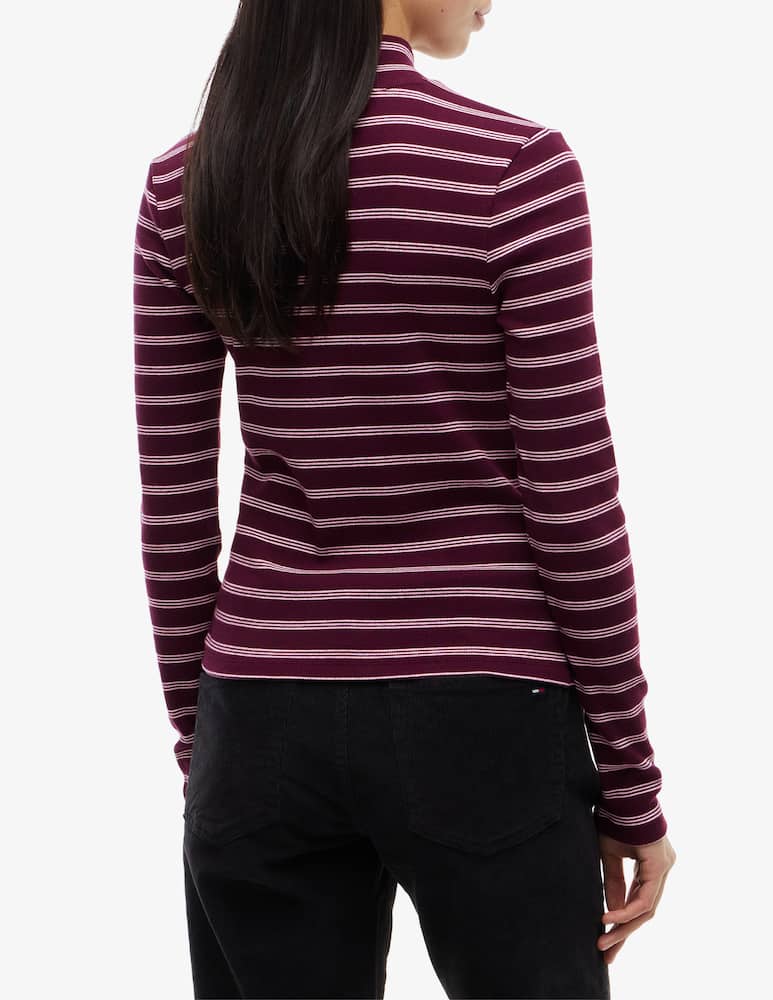 Tommy Jeans Striped mock neck long sleeve tee - picture 3 Tommy Jeans Striped mock neck long sleeve tee - picture 3