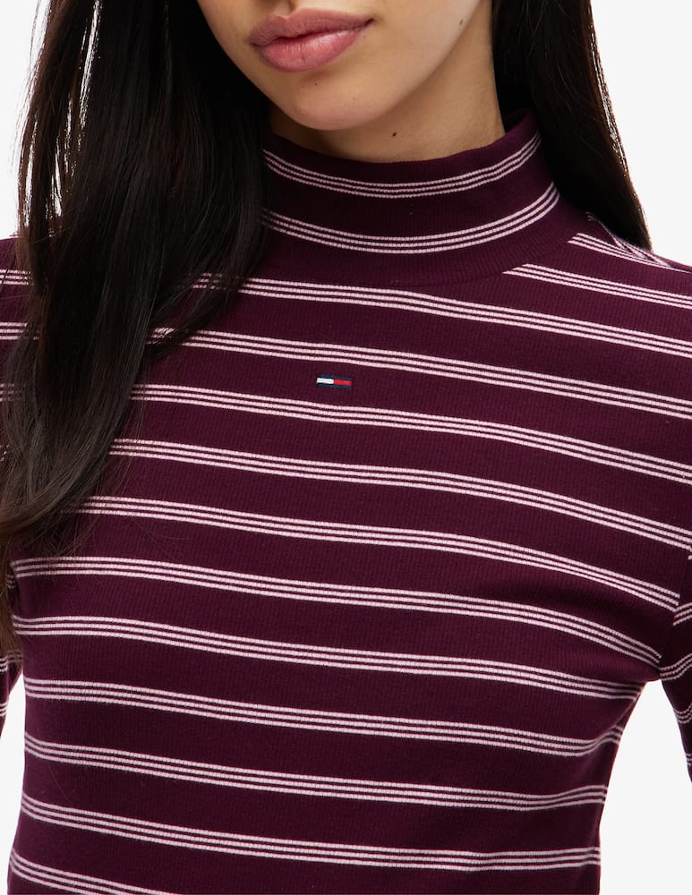 Tommy Jeans Striped mock neck long sleeve tee - picture 4 Tommy Jeans Striped mock neck long sleeve tee - picture 4