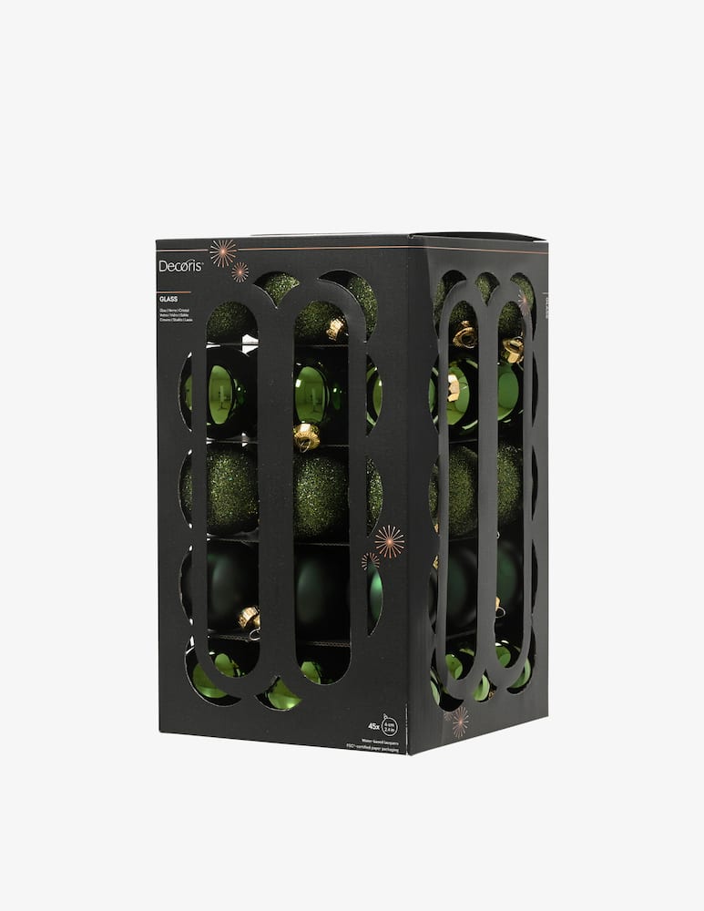 Kaemingk Box 45 palline lucide/opache/glitter 6cm - immagine 1
