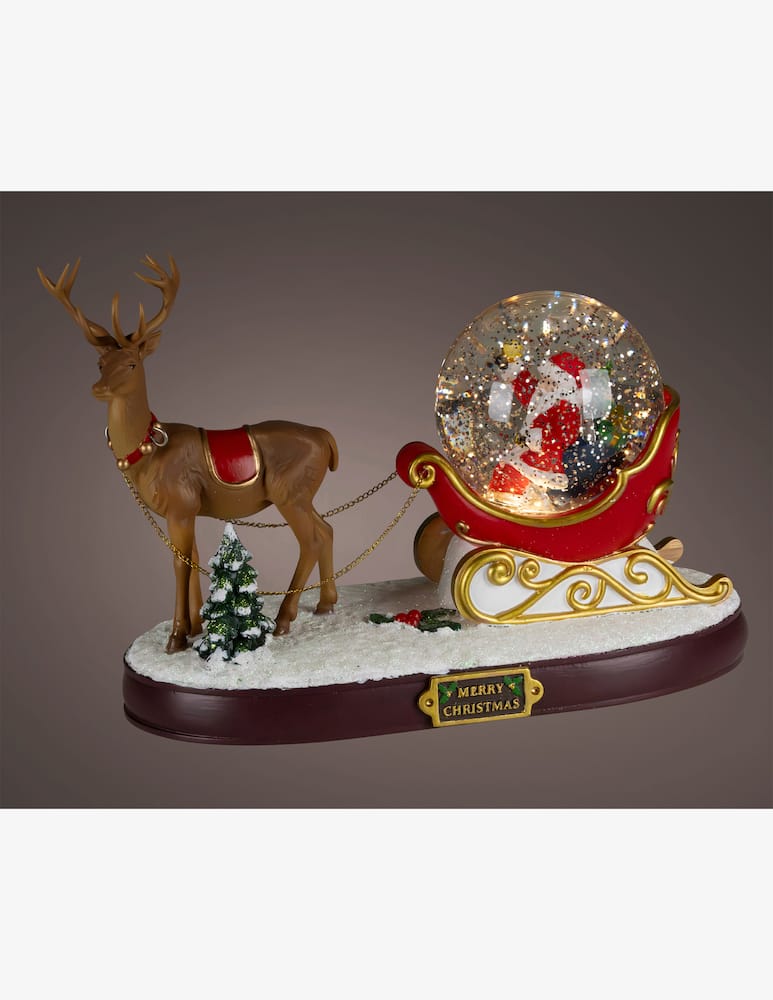 Kaemingk Palla di neve Santa su slitta/renna LED - immagine 2 Kaemingk Palla di neve Santa su slitta/renna LED - immagine 2