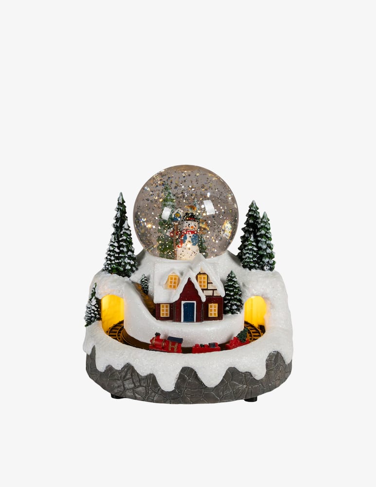 Kaemingk Snow Globe: Snow Village with LED Snowman - picture 1 Kaemingk Snow Globe: Snow Village with LED Snowman - picture 1