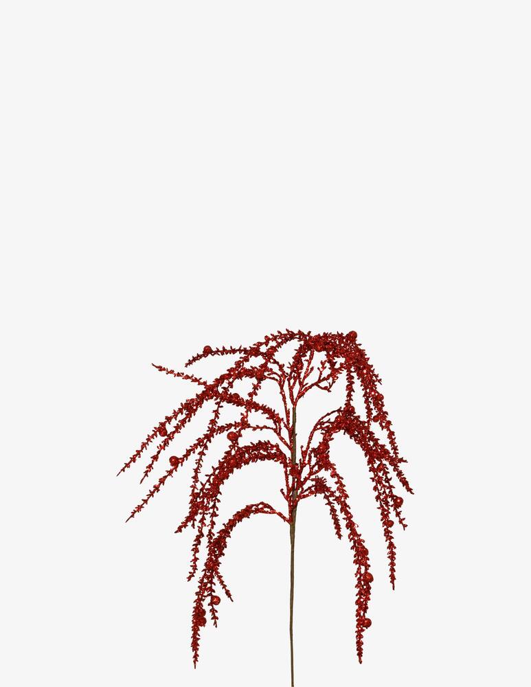 rinascente Kaemingk Ramo Su Stelo Rosso Glitter