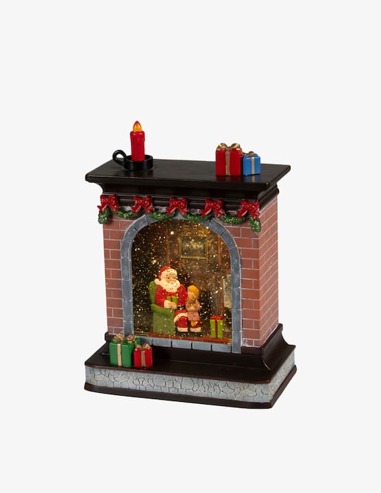 Kaemingk - Palla di neve camino con Babbo Natale - €55,00