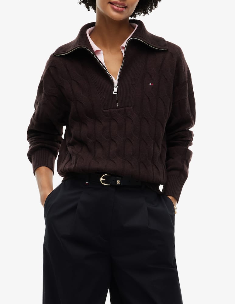 rinascente Tommy Hilfiger Cable knit half-zip jumper