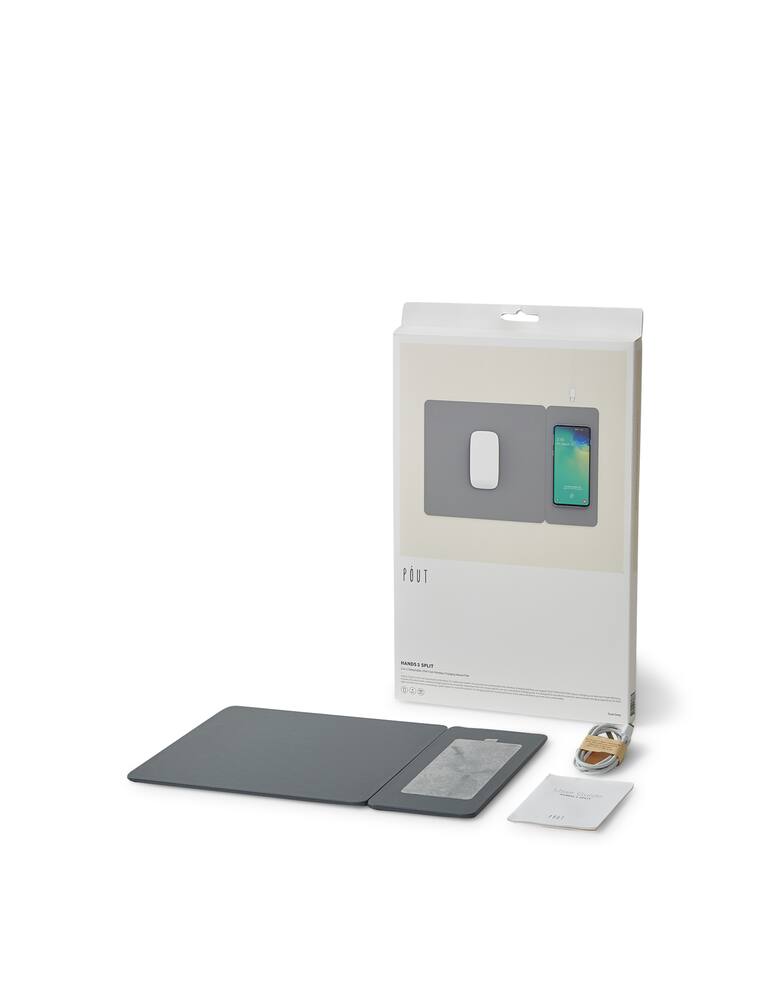 rinascente Pout Hands 3 Split Tappetino/Caricatore Wireless Scomponibile - Grigio