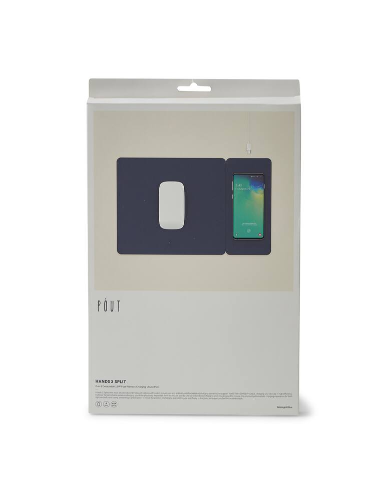 rinascente Pout Hands 3 Split Wireless Charging Mouse Pad Detachable - Blue