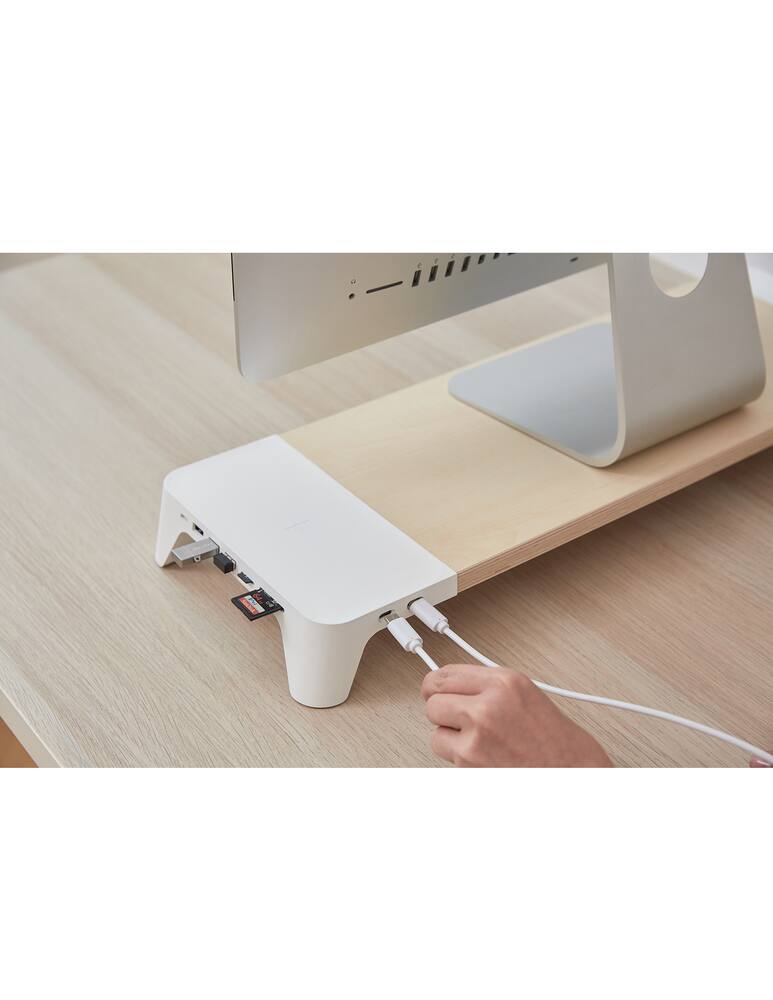 rinascente Pout Eyes 8 Rialzo Per Monitor Con Caricatore Wireless E Hub Usb - Bianco