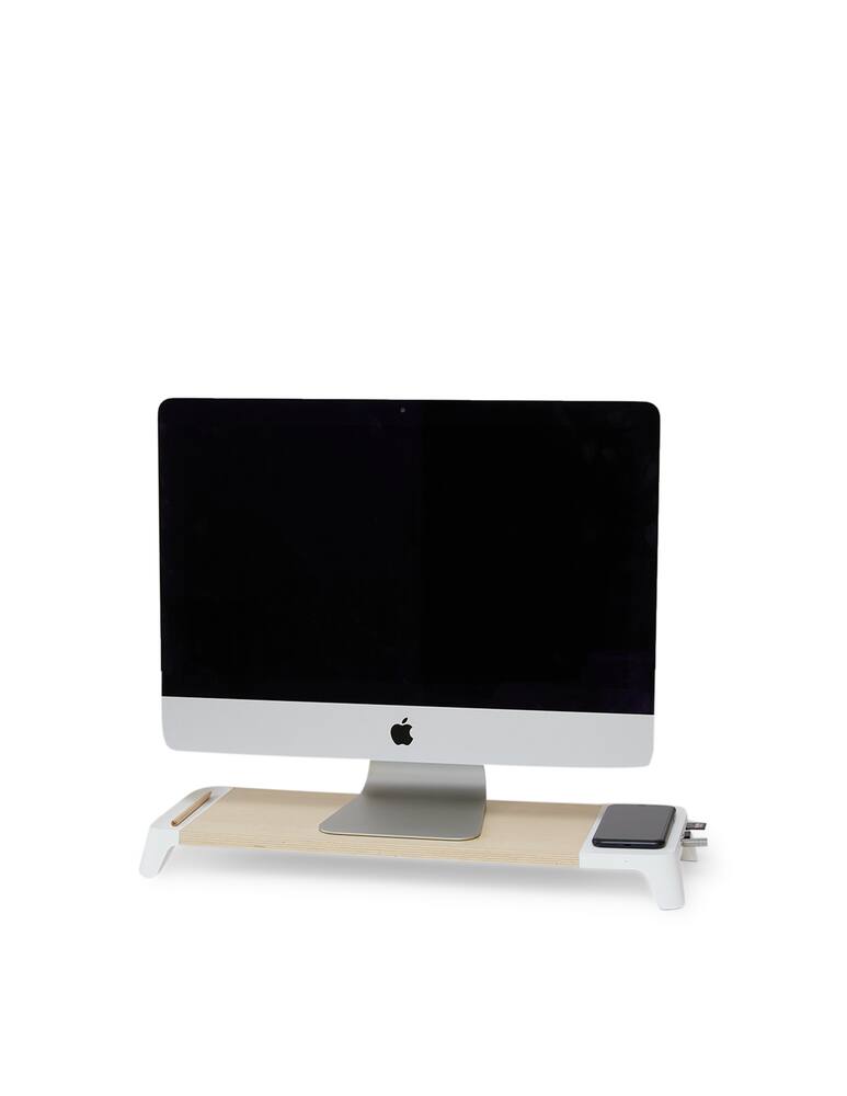 rinascente Pout Eyes 8 Rialzo Per Monitor Con Caricatore Wireless E Hub Usb - Bianco